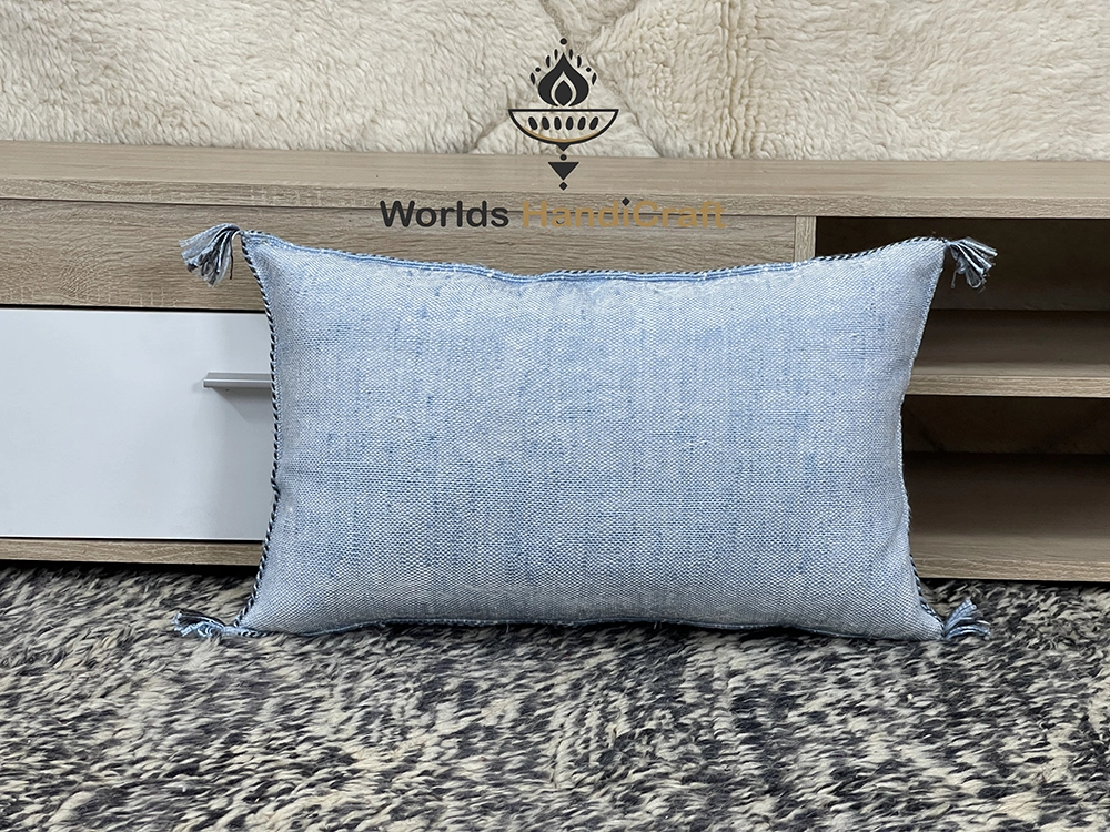 Blue Moroccan pillows silk 35x53