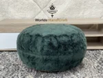 Moroccan Green Tissu Leather Pouf