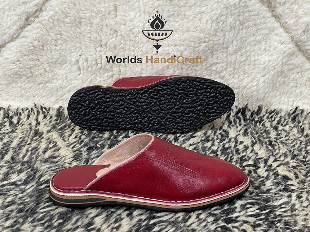 Green Moroccan Leather Slippers
