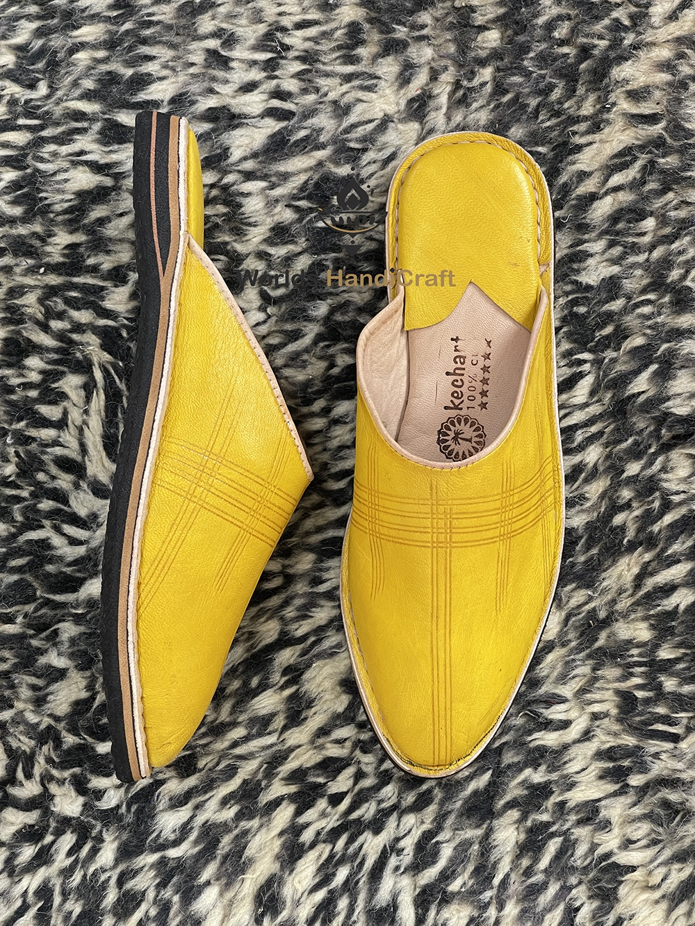 Moroccan Leather Slippers Mens