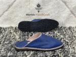 Blue Moroccan Leather Slippers