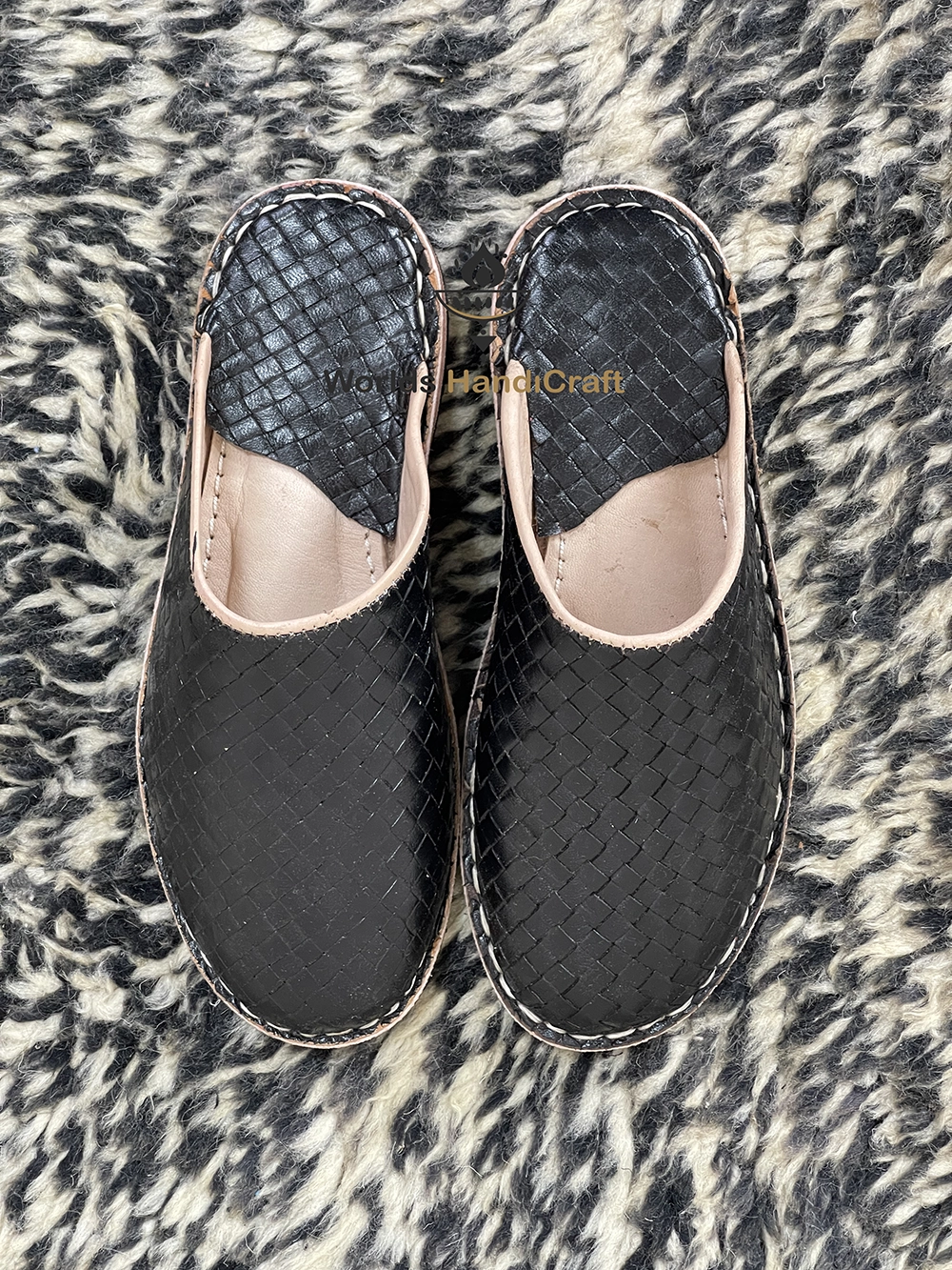 Black Moroccan Slippers