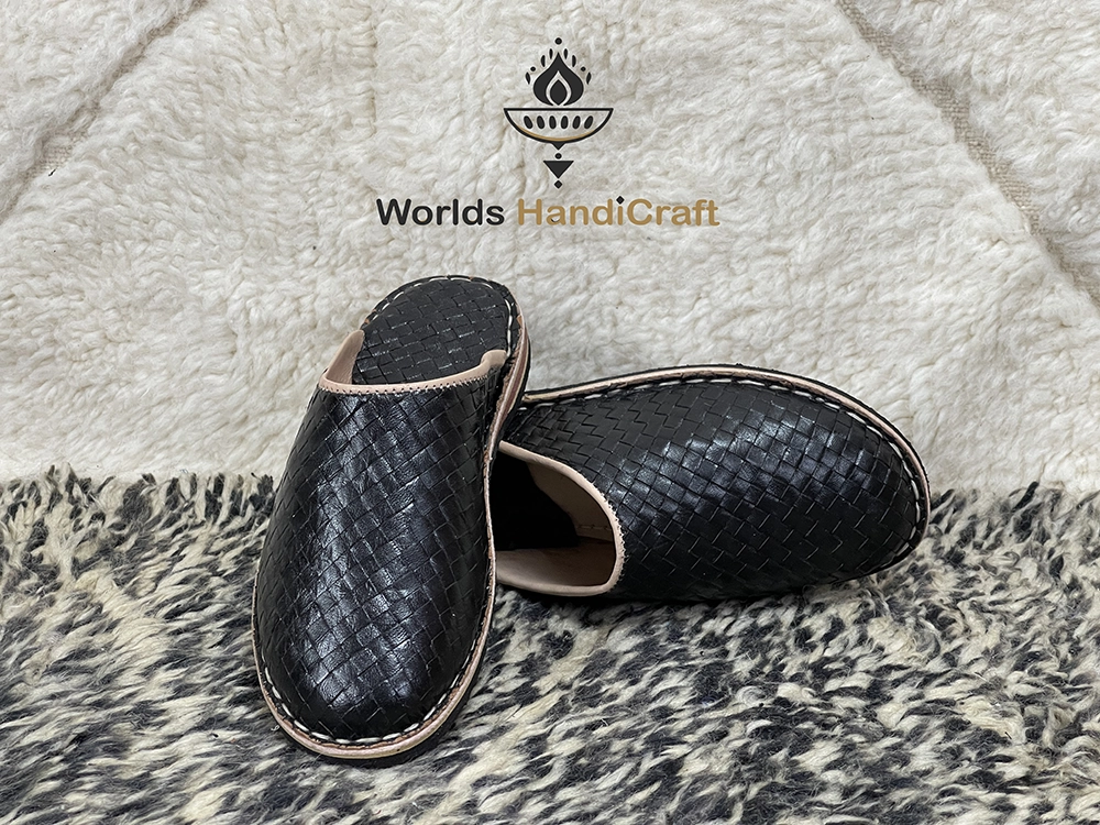 Black Moroccan Slippers