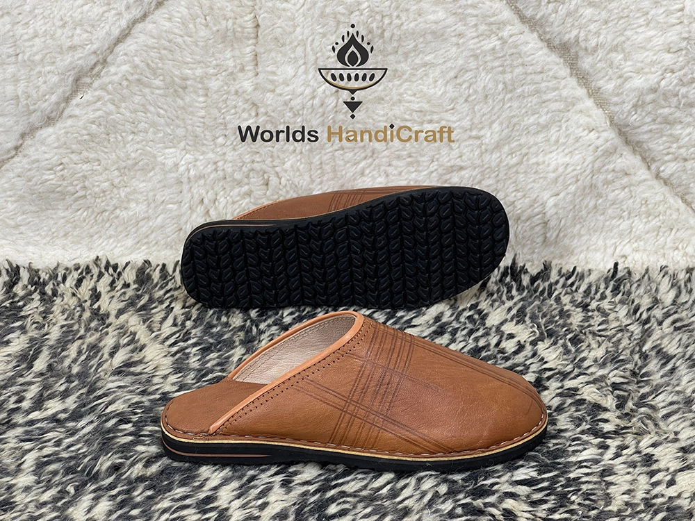 Moroccan leather babouche slippers